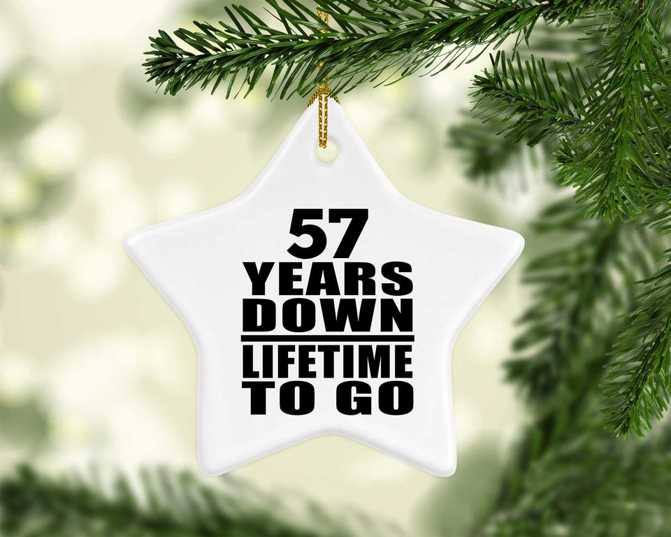 57th Anniversary 57 Years Down Lifetime To Go - Star Ornament