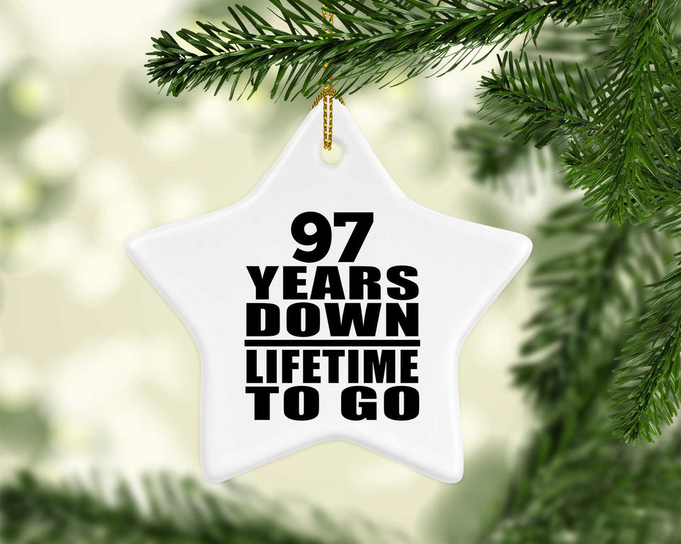 97th Anniversary 97 Years Down Lifetime To Go - Star Ornament