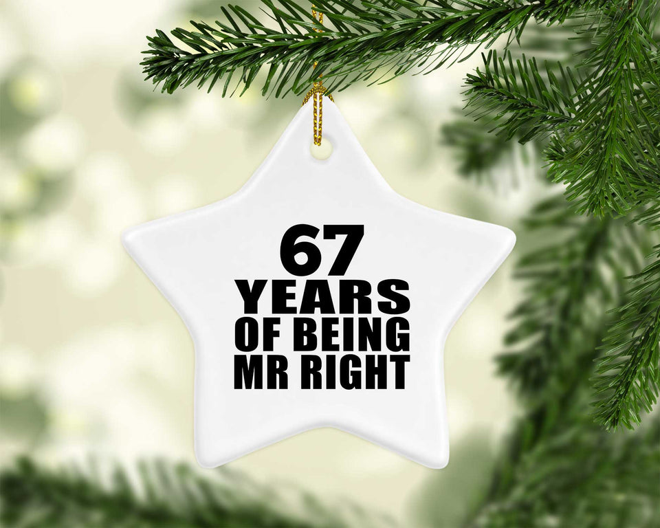 67th Anniversary 67 Years Of Being Mr Right - Star Ornament