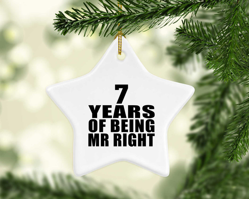 7th Anniversary 7 Years Of Being Mr Right - Star Ornament