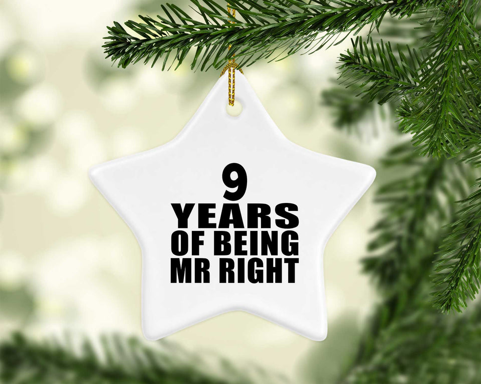 9th Anniversary 9 Years Of Being Mr Right - Star Ornament