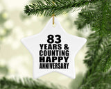 Happy 83rd Anniversary 83 Years & Counting - Star Ornament