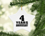 4th Anniversary 4 Years - Star Ornament