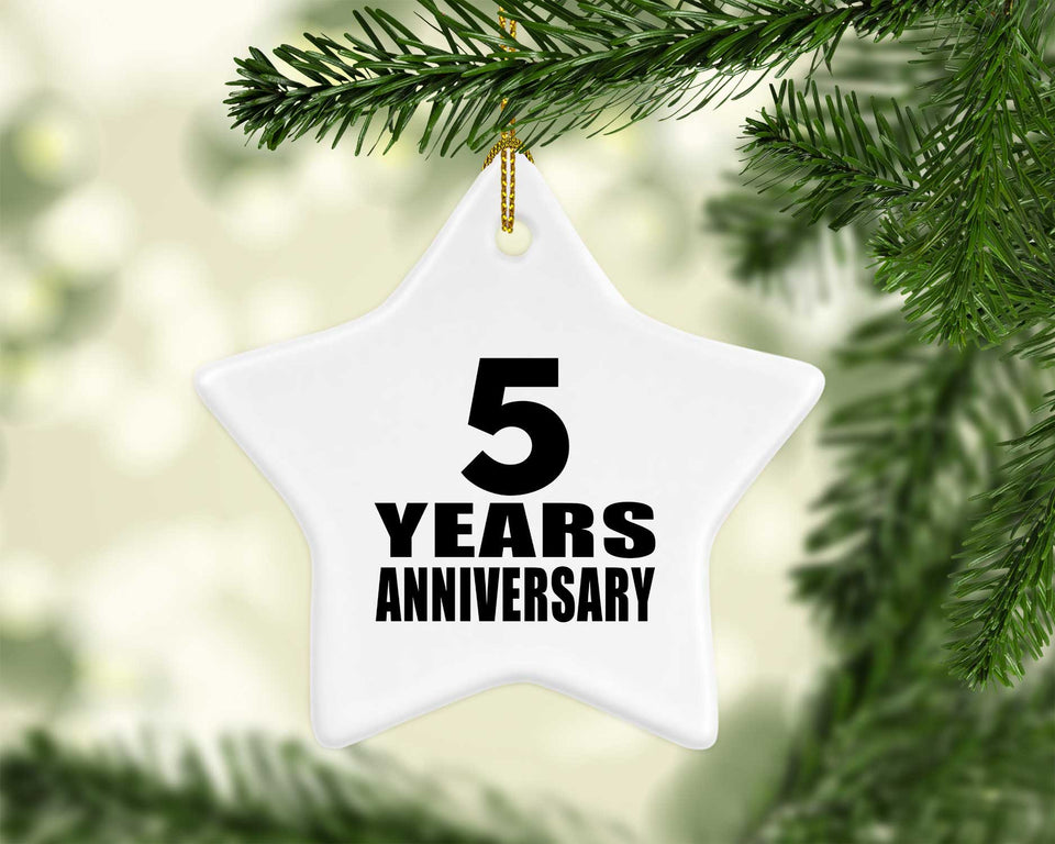 5th Anniversary 5 Years - Star Ornament