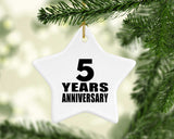 5th Anniversary 5 Years - Star Ornament
