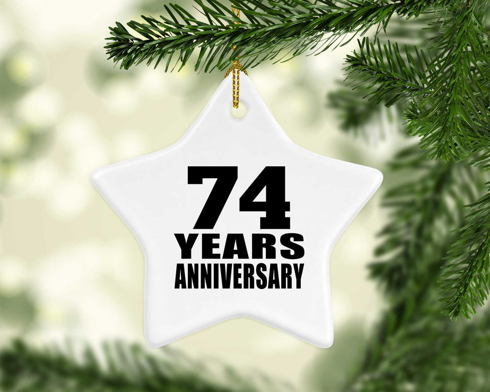 74th Anniversary 74 Years - Star Ornament