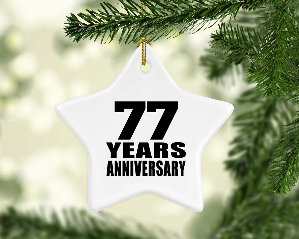77th Anniversary 77 Years - Star Ornament