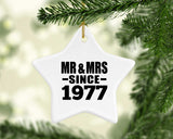47th Anniversary Mr & Mrs Since 1977 - Star Ornament