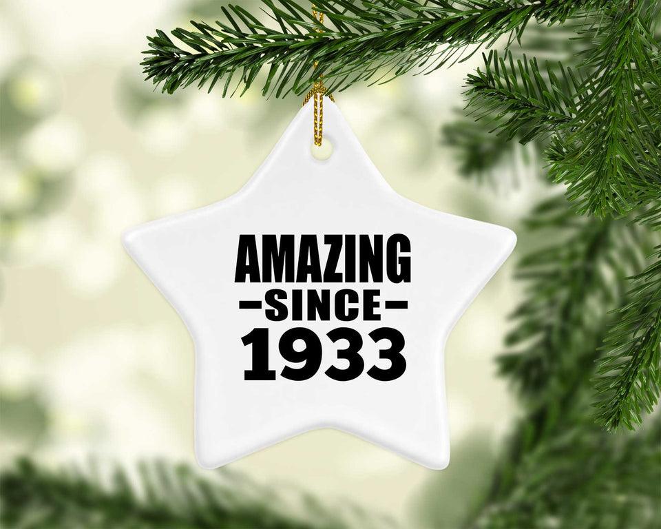 91st Birthday Amazing Since 1933 - Star Ornament