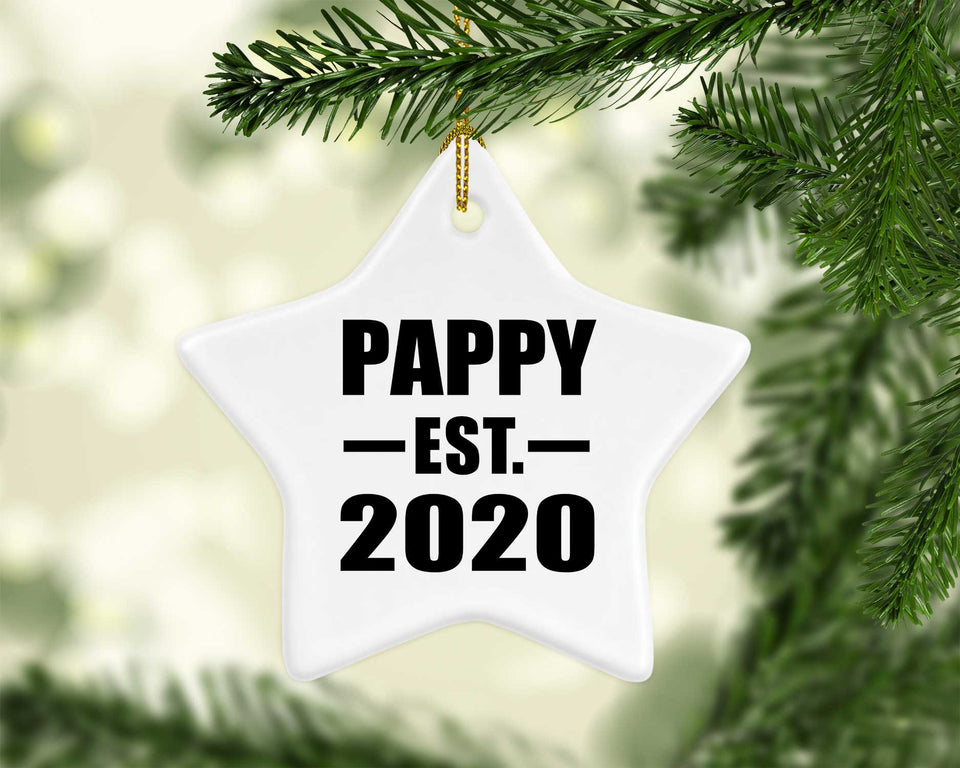 Pappy Established EST. 2020 - Star Ornament