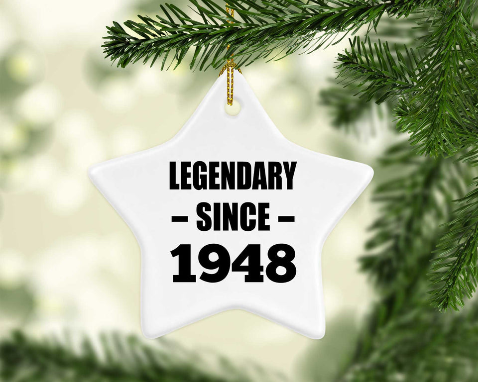 76th Birthday Legendary Since 1948 - Star Ornament
