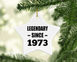 51st Birthday Legendary Since 1973 - Star Ornament
