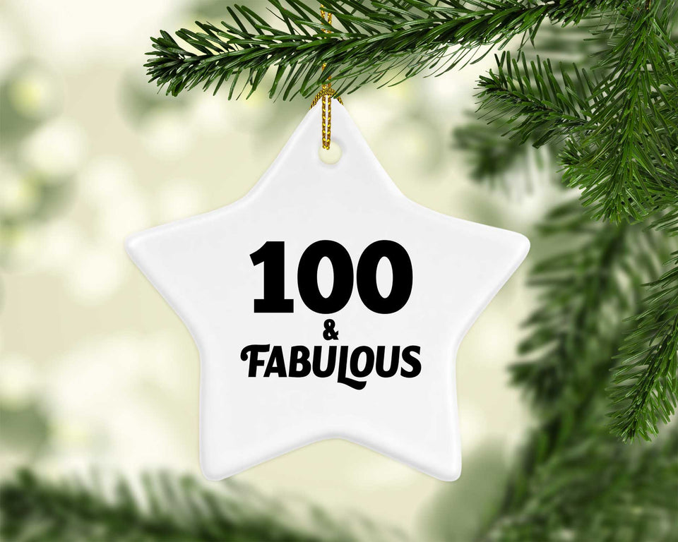 100th Birthday 100 & Fabulous - Star Ornament