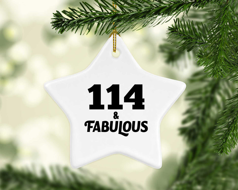 114th Birthday 114 & Fabulous - Star Ornament
