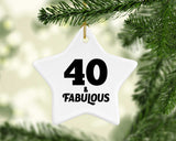 40th Birthday 40 & Fabulous - Star Ornament
