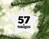 57th Birthday 57 & Fabulous - Star Ornament