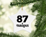 87th Birthday 87 & Fabulous - Star Ornament