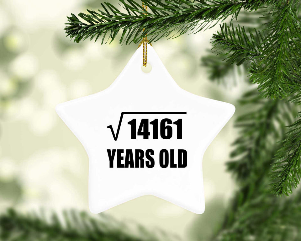 119th Birthday Square Root of 14161 Years Old - Star Ornament