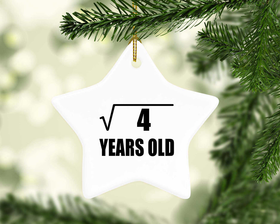 2nd Birthday Square Root of 4 Years Old - Star Ornament