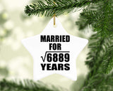 83rd Anniversary Married For Square Root of 6889 Years - Star Ornament
