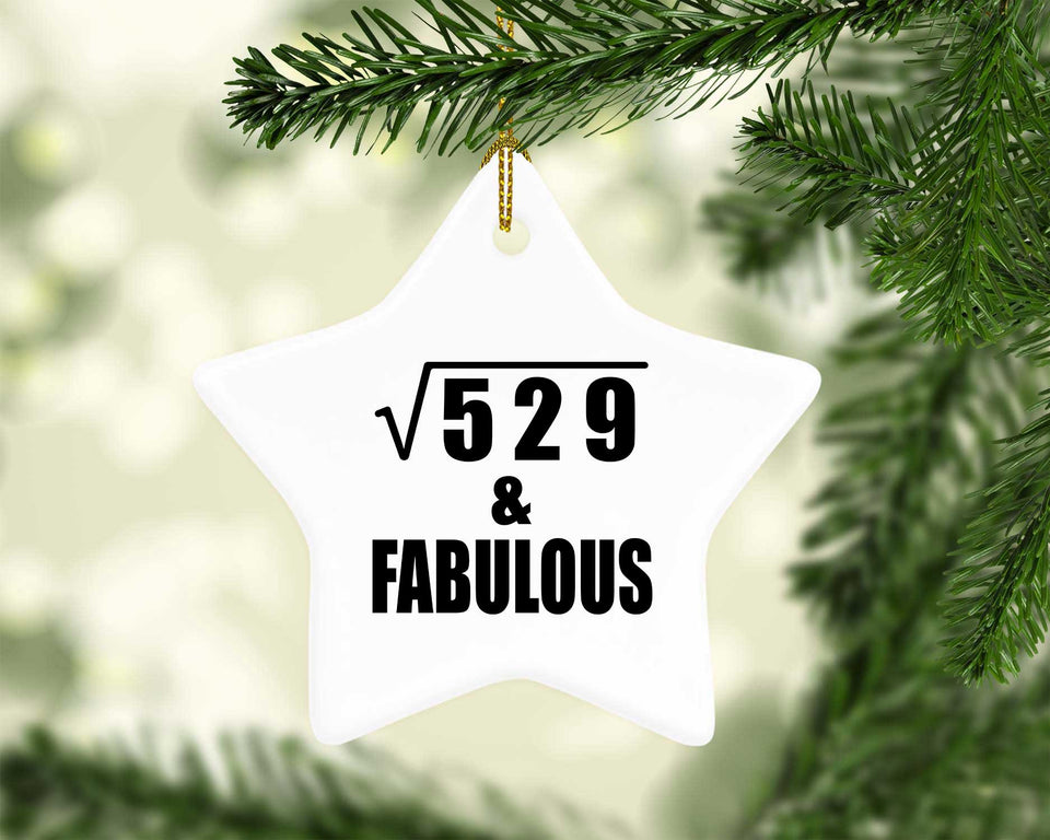 23rd Birthday Square Root of 529 & Fabulous - Star Ornament