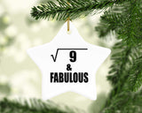 3rd Birthday Square Root of 9 & Fabulous - Star Ornament
