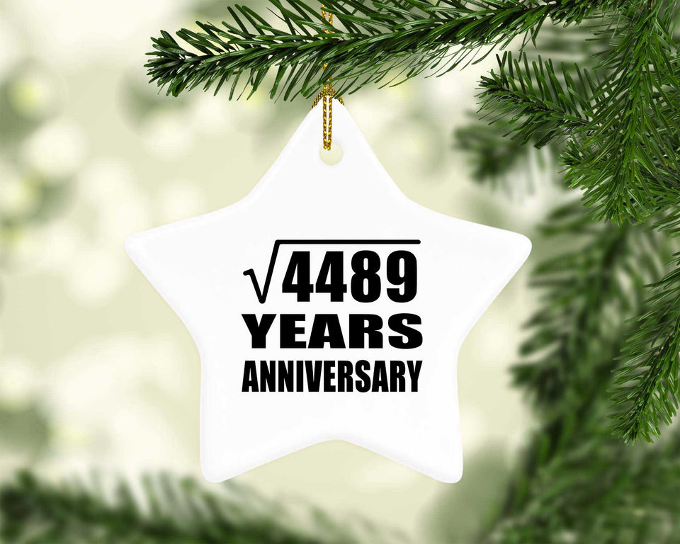 67th Anniversary Square Root of 4489 Years Anniversary - Star Ornament