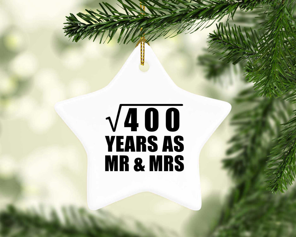 20th Anniversary Square Root of 400 Years As Mr & Mrs - Star Ornament