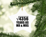 66th Anniversary Square Root of 4356 Years As Mr & Mrs - Star Ornament