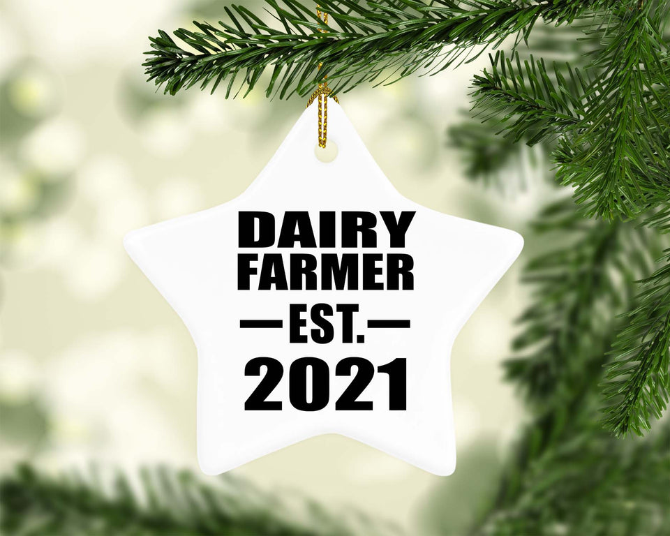 Dairy Farmer Established EST. 2021 - Star Ornament