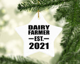 Dairy Farmer Established EST. 2021 - Star Ornament