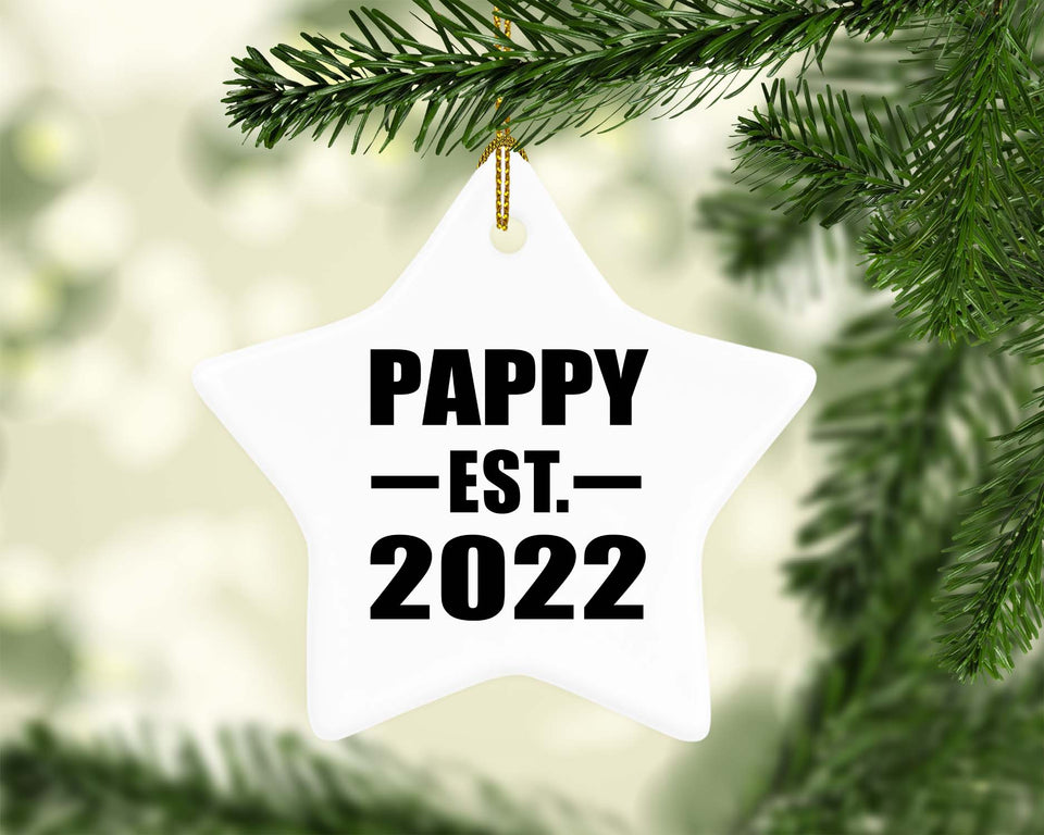 Pappy Established EST. 2022 - Star Ornament