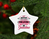 My Biggest Reason For Living Calls Me Grandma - Star Ornament