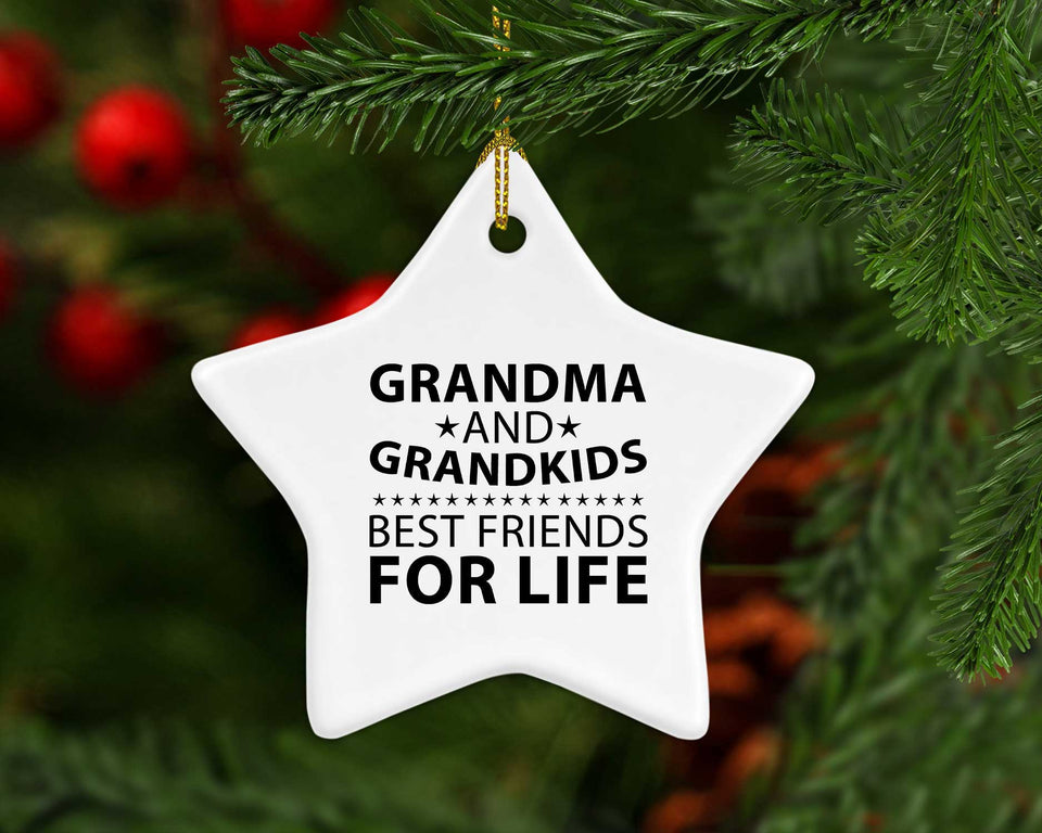Grandma and Grandkids, Best Friends For Life - Star Ornament