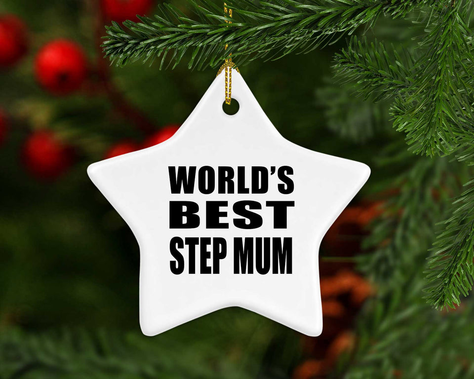 World's Best Step Mum - Star Ornament