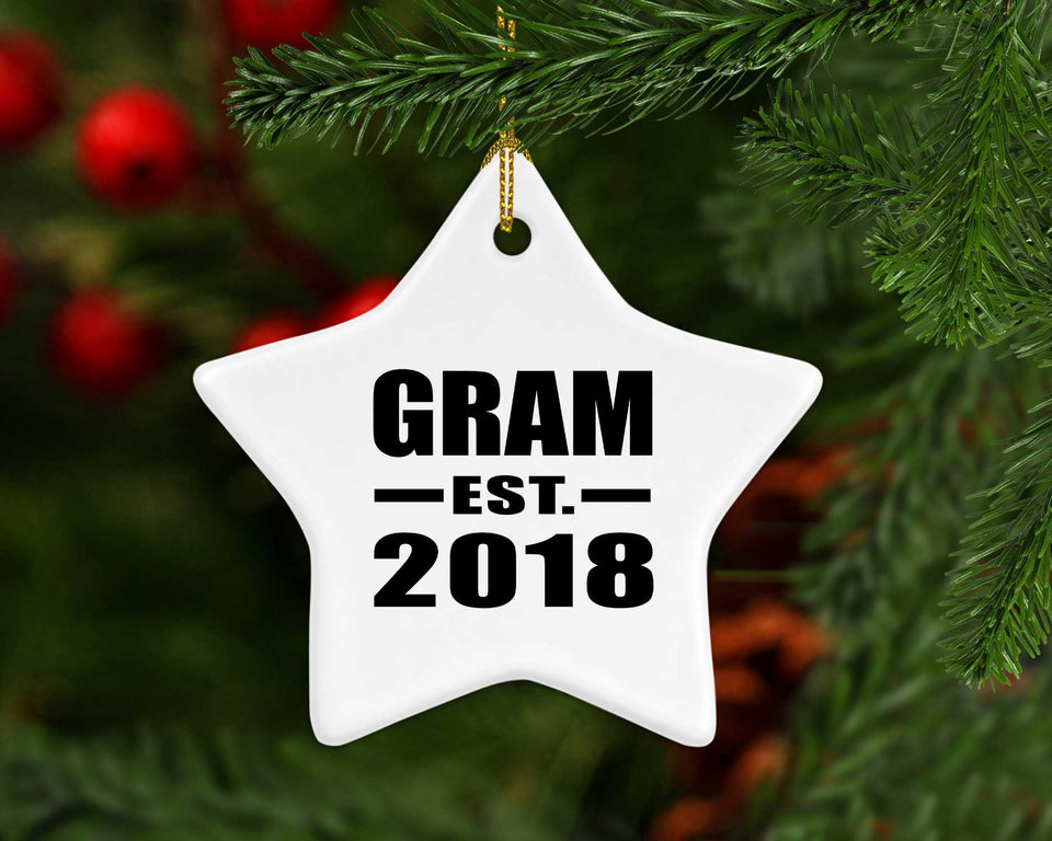 Gram Established EST. 2018 - Star Ornament