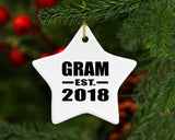 Gram Established EST. 2018 - Star Ornament