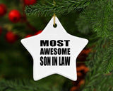 Most Awesome Son In Law - Star Ornament