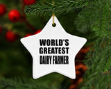 World's Greatest Dairy Farmer - Star Ornament