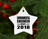 Environmental Engineer Established EST. 2018 - Star Ornament
