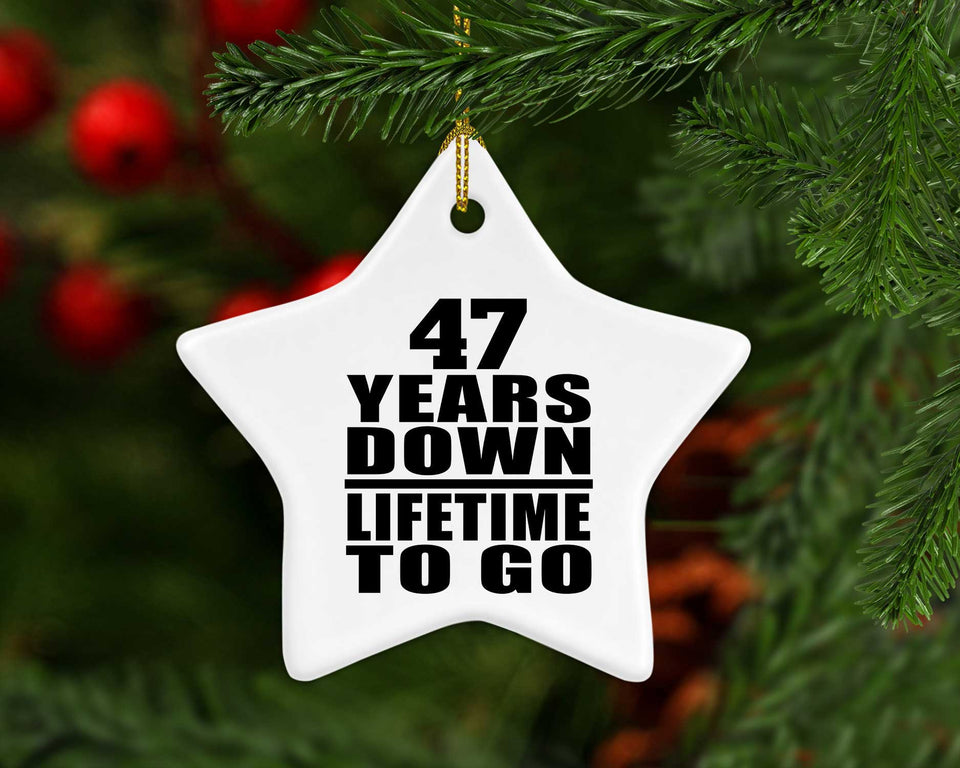 47th Anniversary 47 Years Down Lifetime To Go - Star Ornament