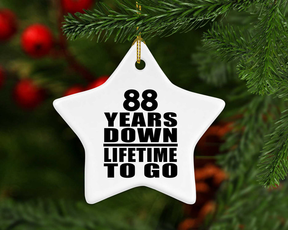 88th Anniversary 88 Years Down Lifetime To Go - Star Ornament