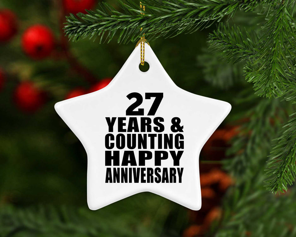 Happy 27th Anniversary 27 Years & Counting - Star Ornament