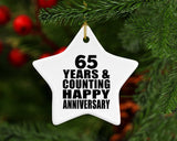 Happy 65th Anniversary 65 Years & Counting - Star Ornament