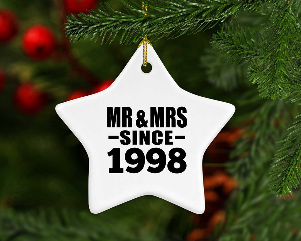 26th Anniversary Mr & Mrs Since 1998 - Star Ornament