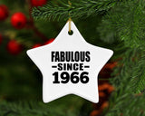 58th Birthday Fabulous Since 1966 - Star Ornament