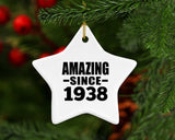86th Birthday Amazing Since 1938 - Star Ornament