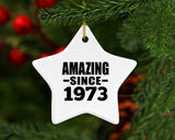 51st Birthday Amazing Since 1973 - Star Ornament
