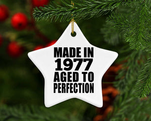 47th Birthday Made In 1977 Aged to Perfection - Star Ornament
