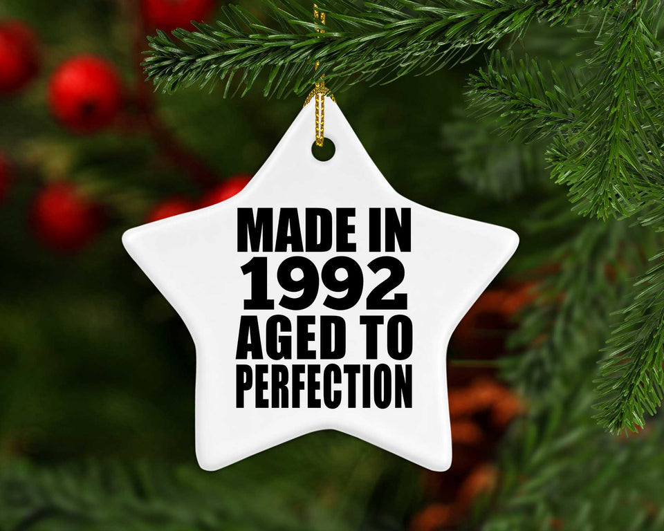 32nd Birthday Made In 1992 Aged to Perfection - Star Ornament